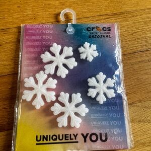New CROCS Jibbitz Shoe Charms Snowfakes Christmas Holiday Sparkle 5 pack